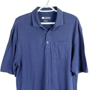 Onward Reserve Pocket Polo Shirt Mens L Blue Pima Cotton Blend Short Sleeve